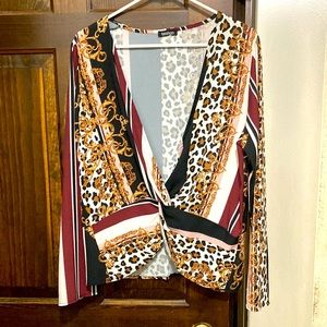 Women’s long sleeve multicolored blouse